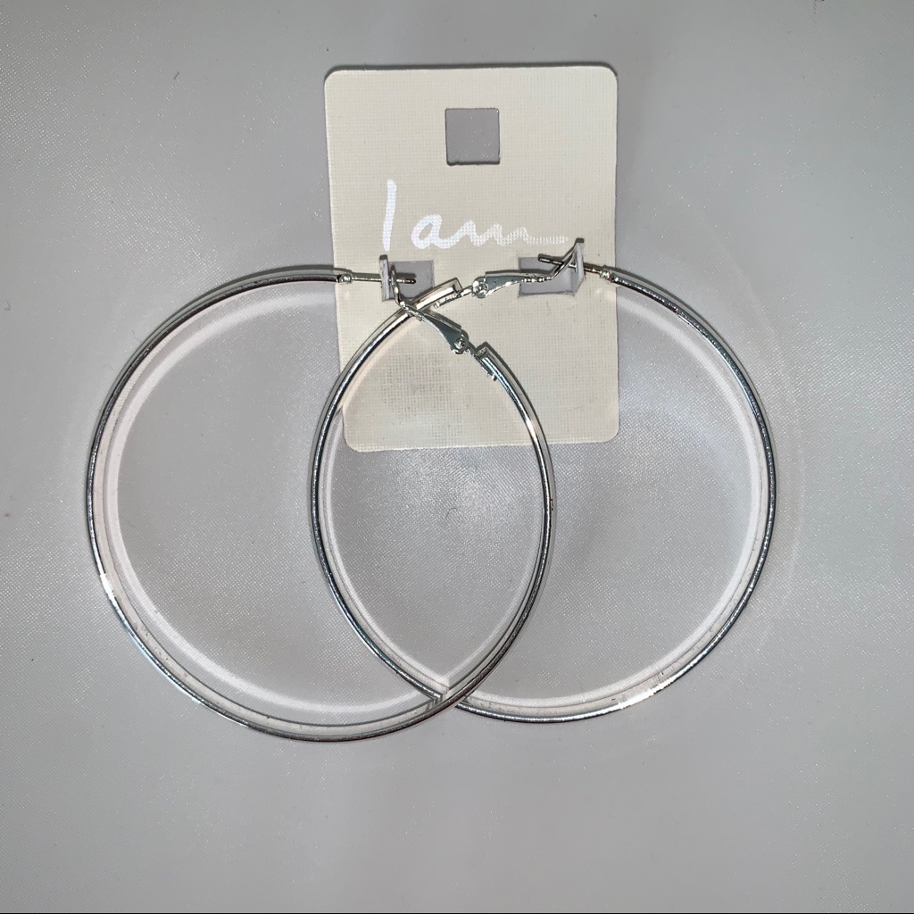 Silver Hoop Earrings 5$